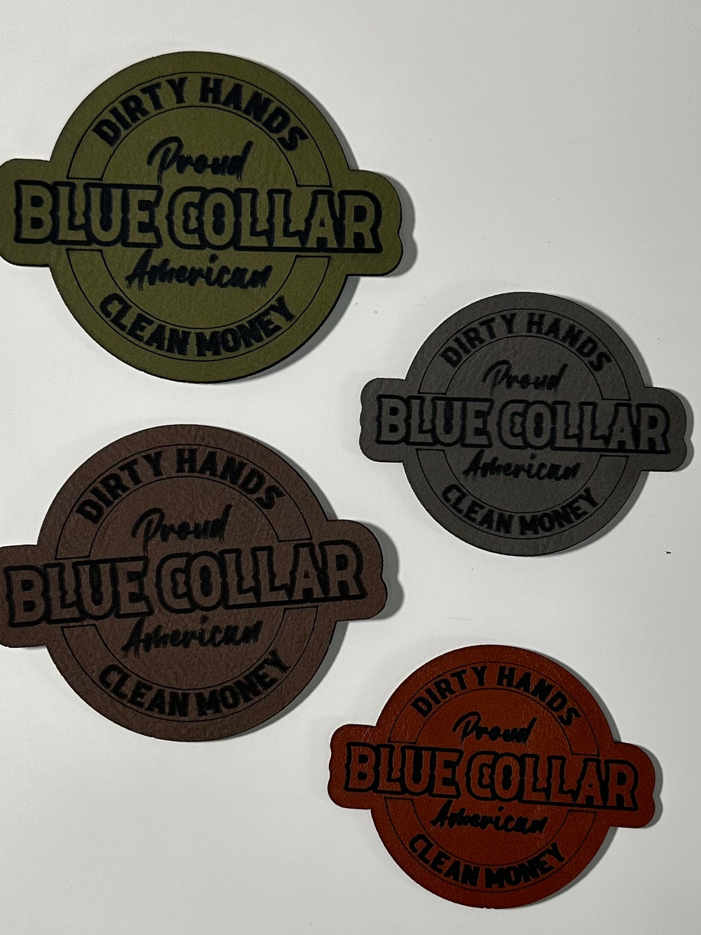 Proud American Blue Collar Leatherette Patch