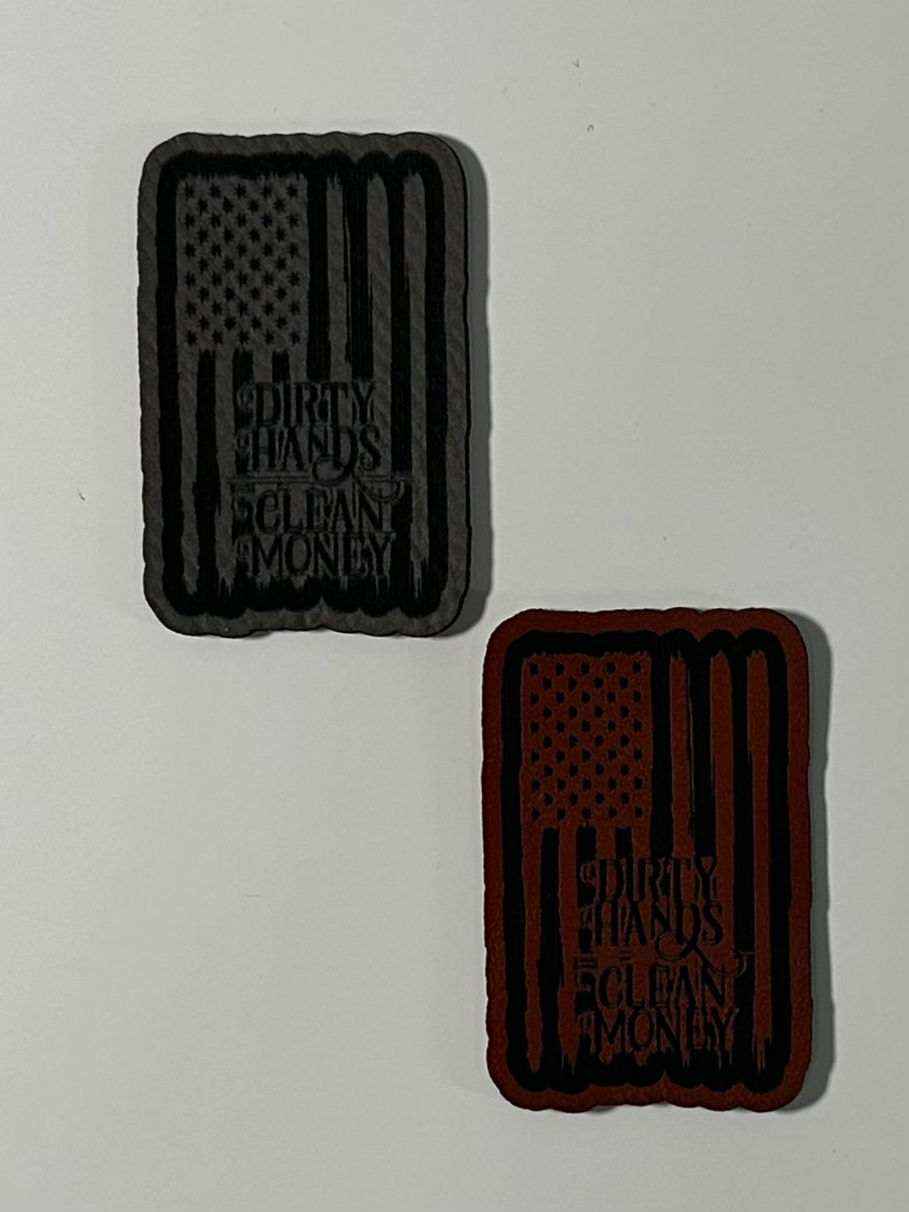 Dirty Hands/Clean Money Flag Leatherette Patch