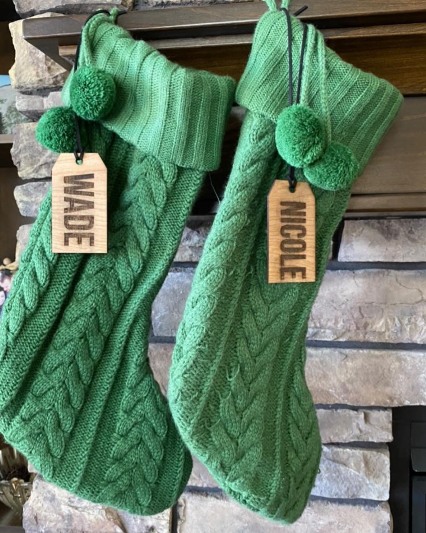 Wooden Single Layer Stocking Tags