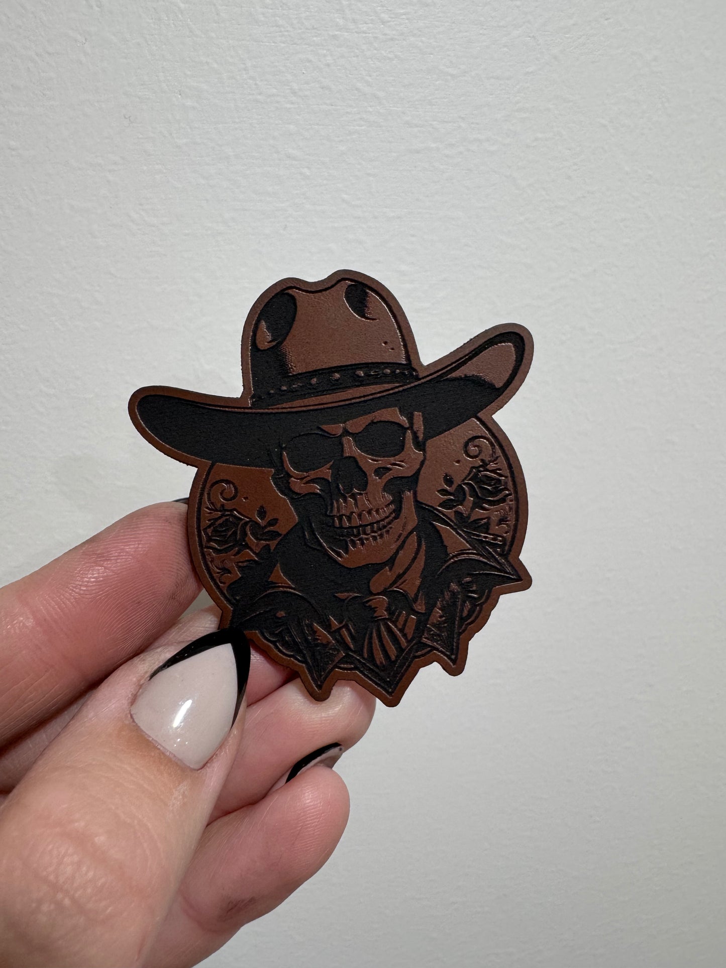 Saloon Skeleton Leatherette Patch