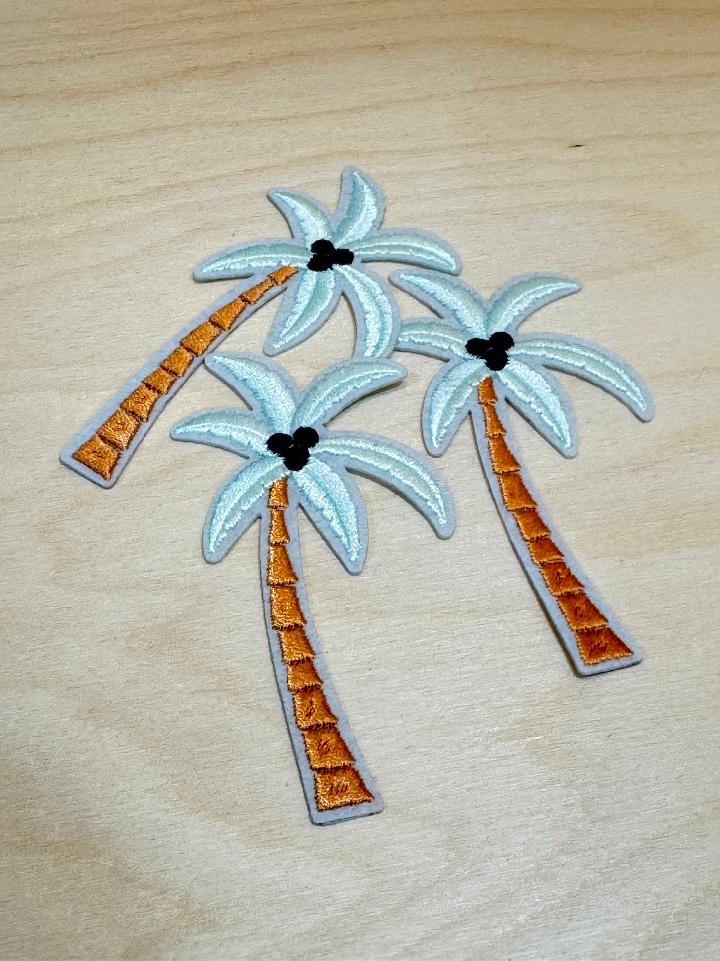 White Palm Tree Embroidered Patch