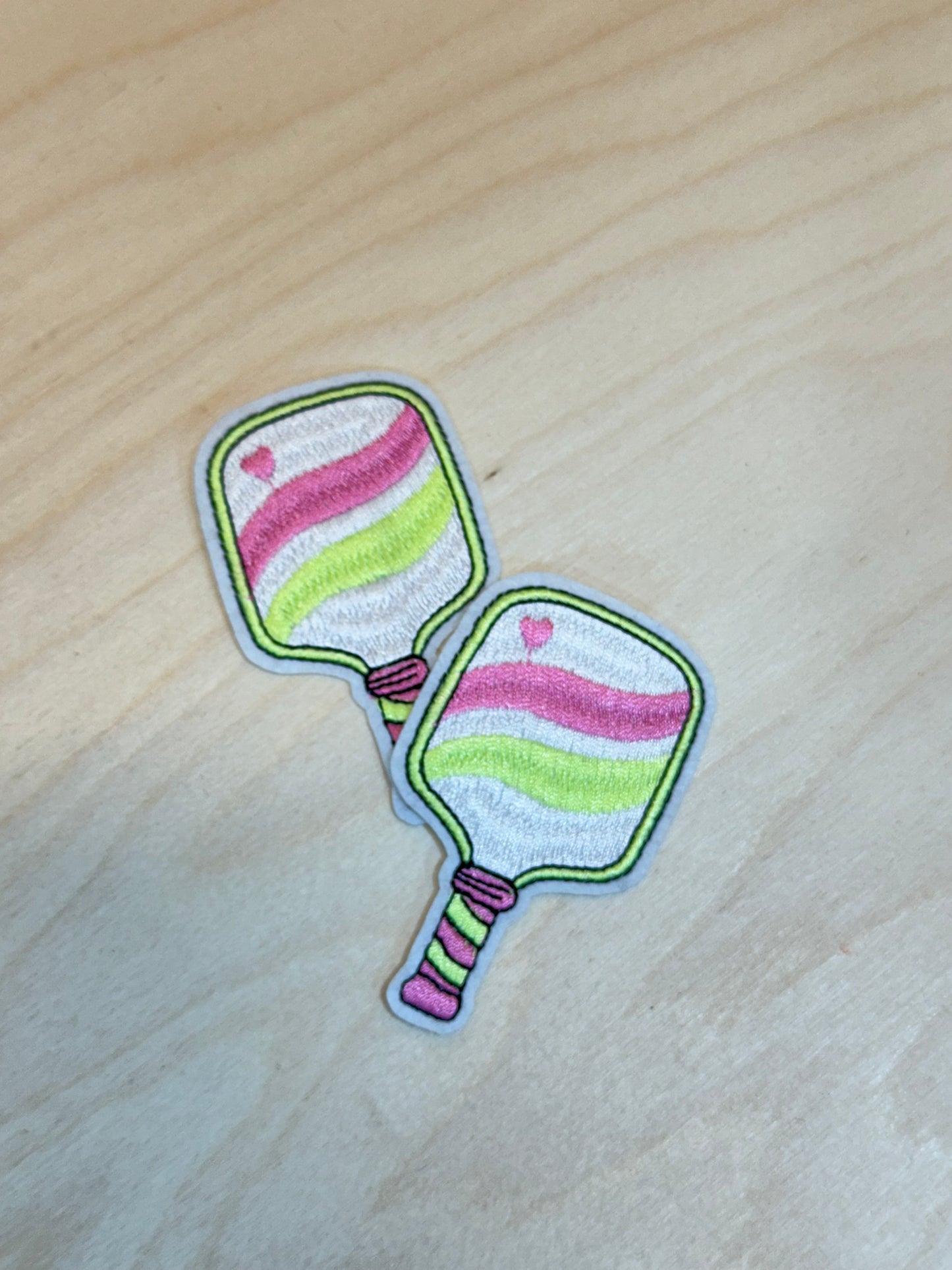 Pickleball Paddle Embroidered Patch