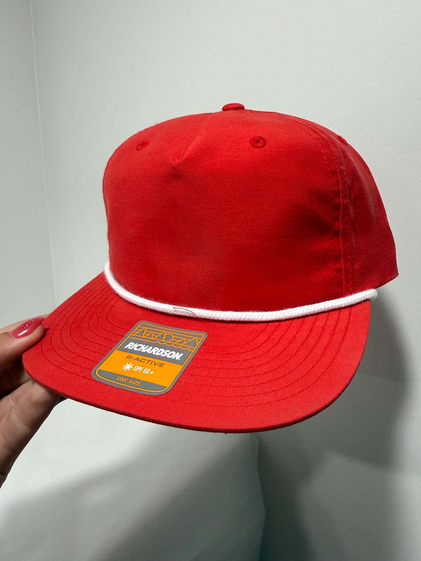 Grandpa Style-Short Bill Red/White Rope