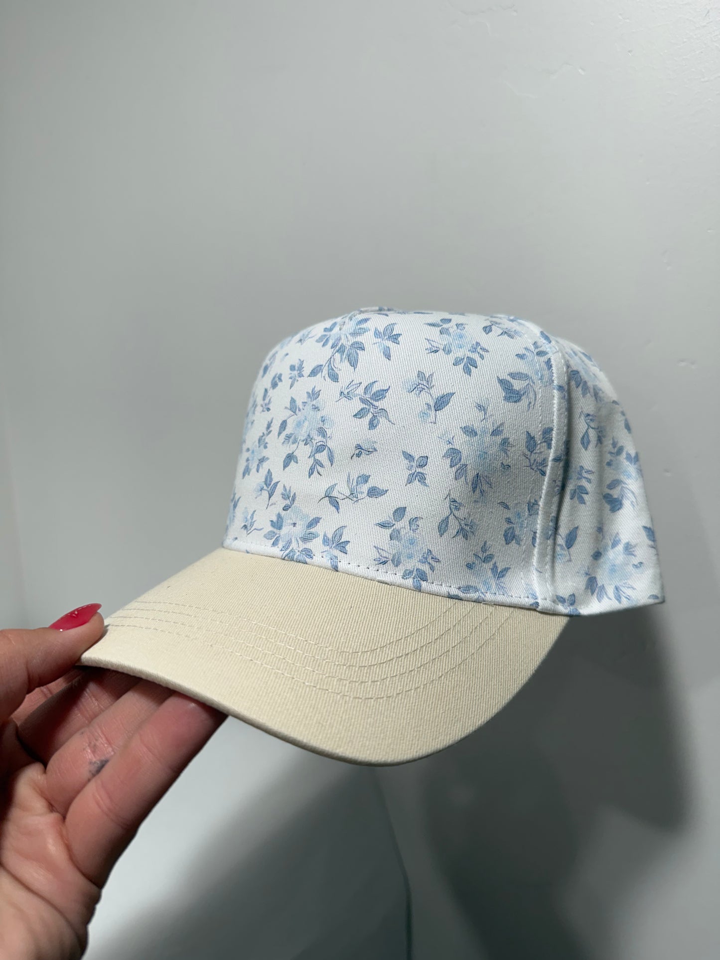 Canvas 5 Panel Blue Floral/Neutral