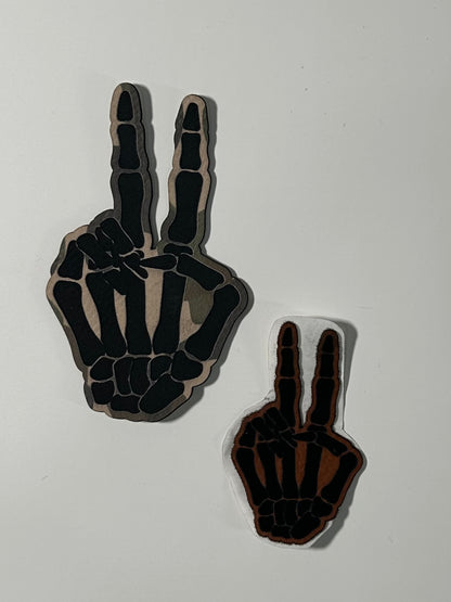 Skeleton Hand Leatherette Patch