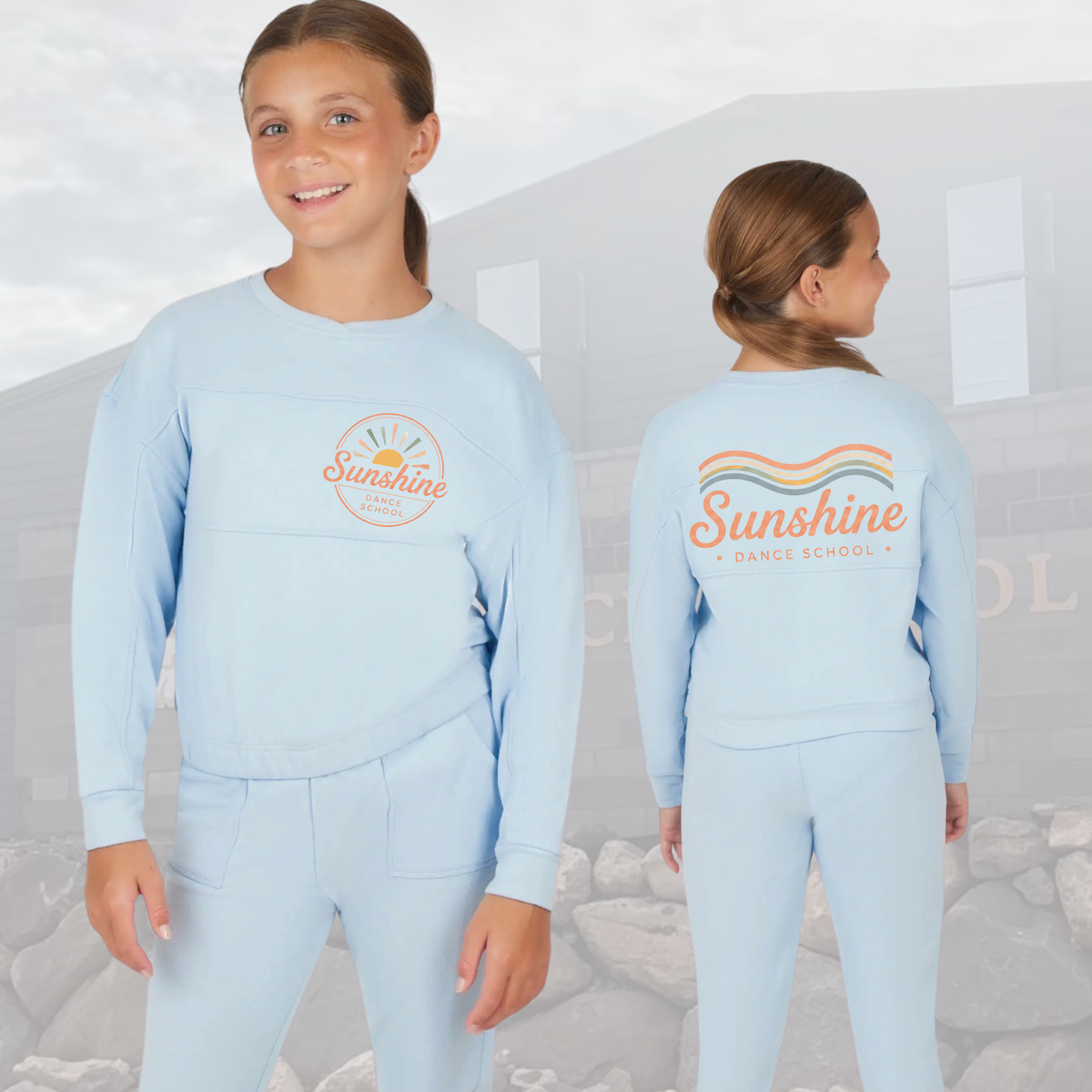 SDS Tween Girls Melange Long Sleeve and Jogger Set