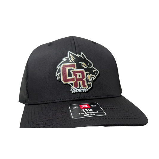 Richardson 112 Trucker Hat with Cedar Red Wolves Leatherette Patch