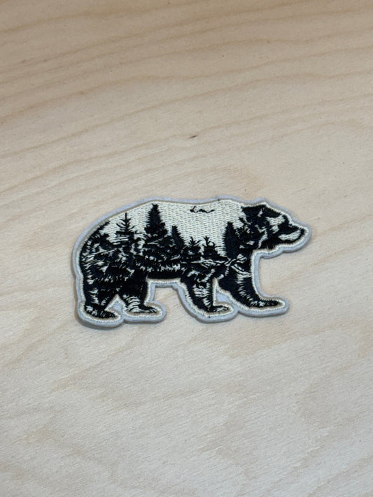 Mountain Scene Bear Embroidered Patch