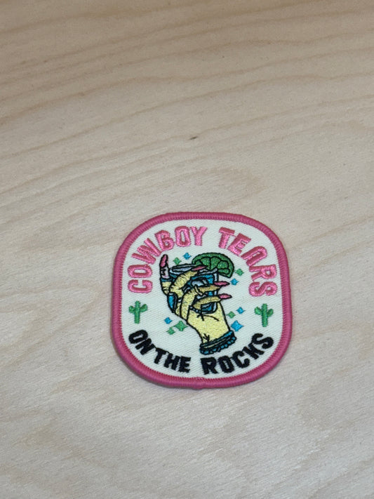 Cowboy Tears on the Rocks Embroidered Patch