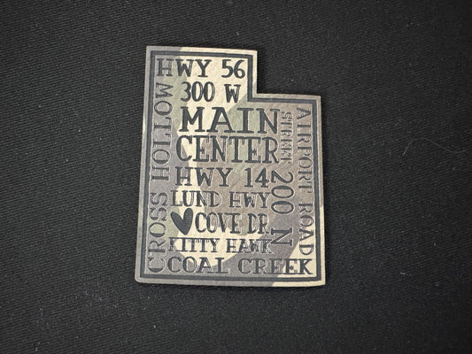 Cedar City Roads Leatherette Patch