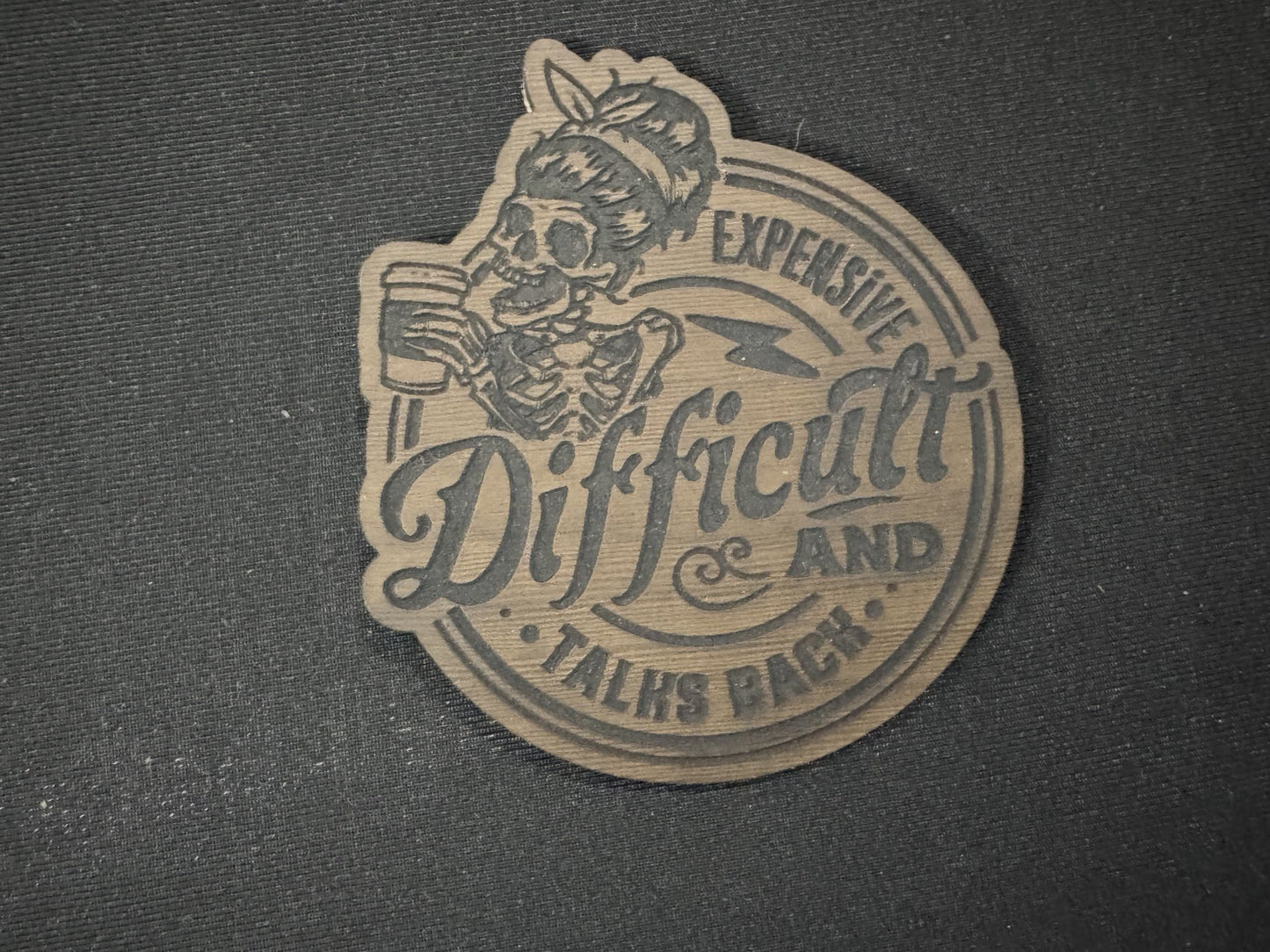 Difficult & Talks Back Leatherette Patch