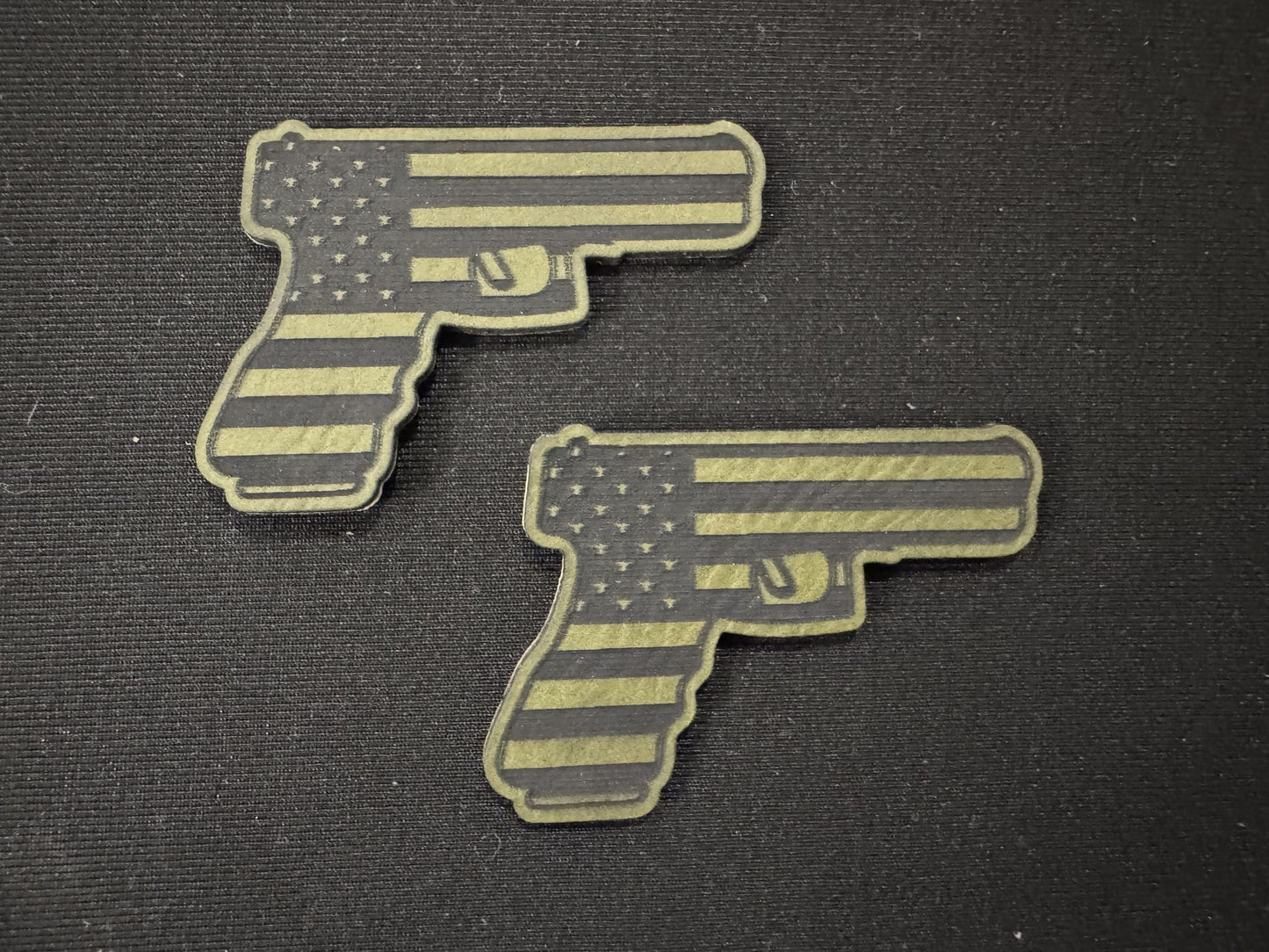 Flag Handgun Leatherette Patch