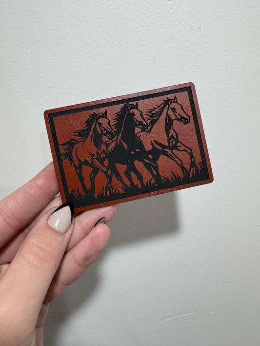 Galloping Horses Patch Leatherette Patch