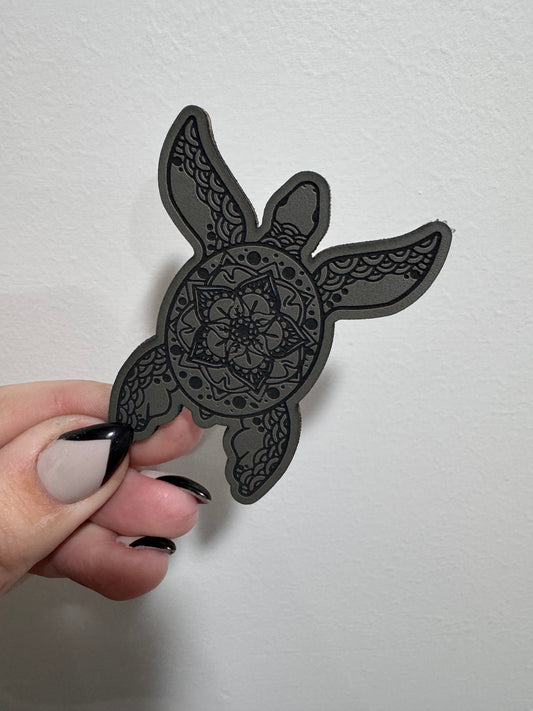 Mandala Sea Turtle Leatherette Patch