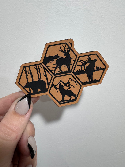 Outdoor 4 Hexagons Leatherette Patch