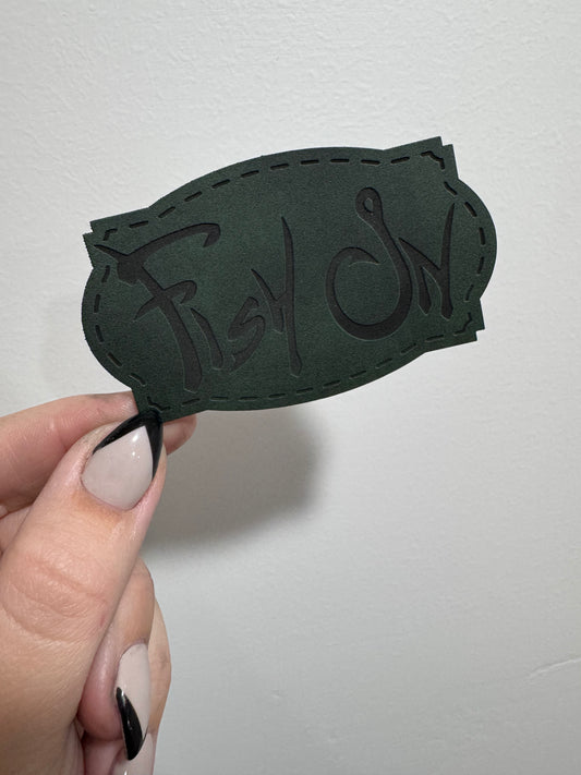 Fish On Leatherette Patch