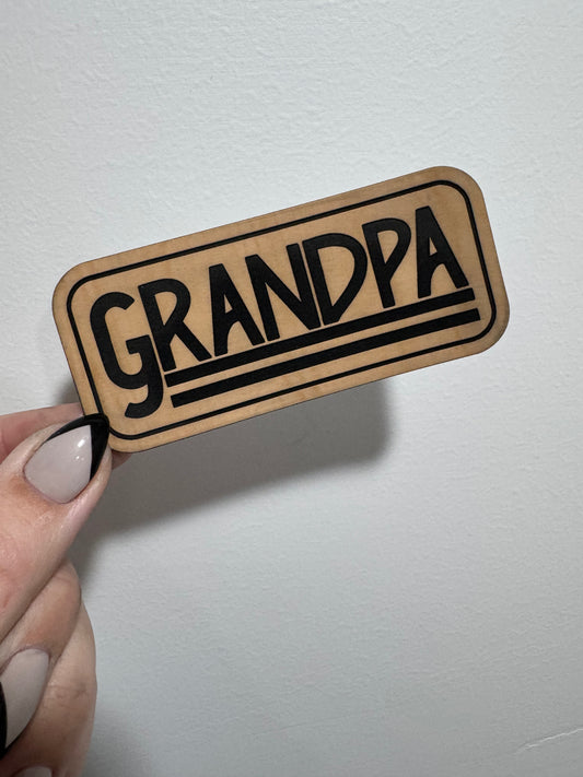 Double Line Grandpa Leatherette Patch