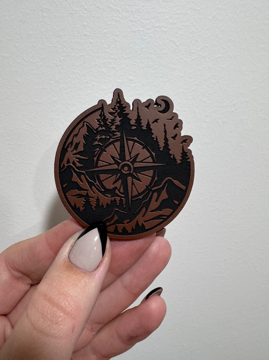 Mountain Compass Leatherette Patch