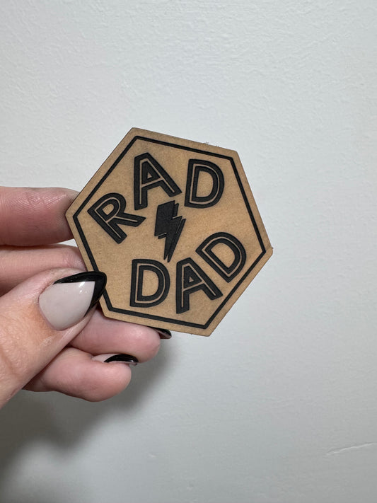 Rad Dad Hexagon Leatherette Patch