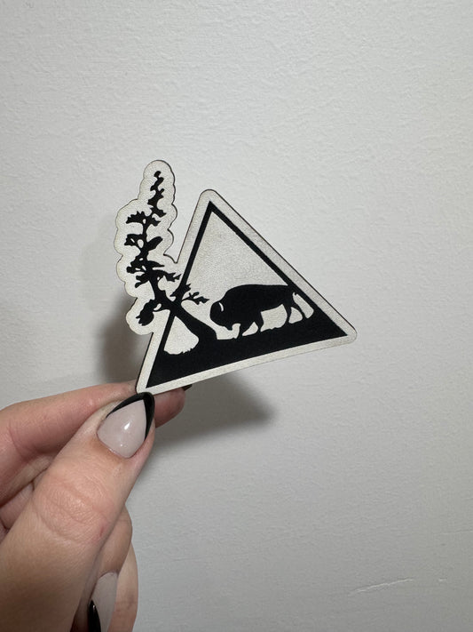 Buffalo Triangle Leatherette Patch