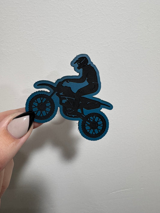 Dirtbike Rider Leatherette Patch