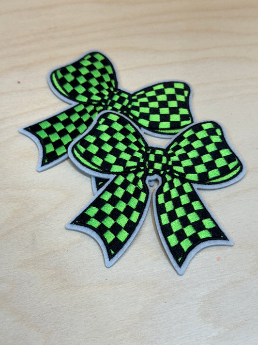 Lime Green Checkered Bows