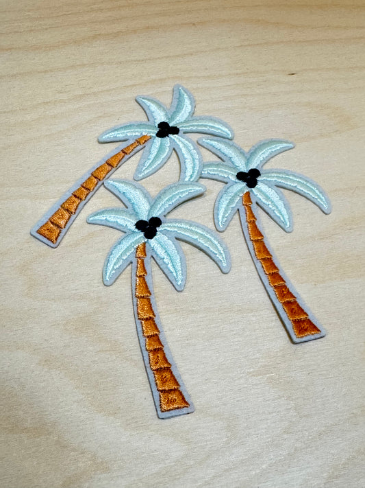 White Palm Tree Embroidered Patch