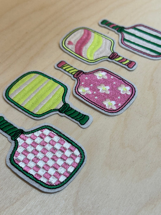 Pickleball Paddle Embroidered Patch