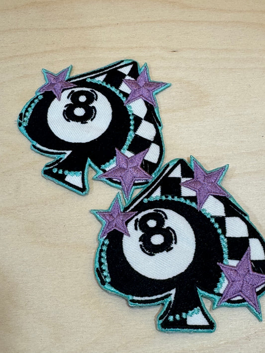 8 Ball Spade Embroidered Patch
