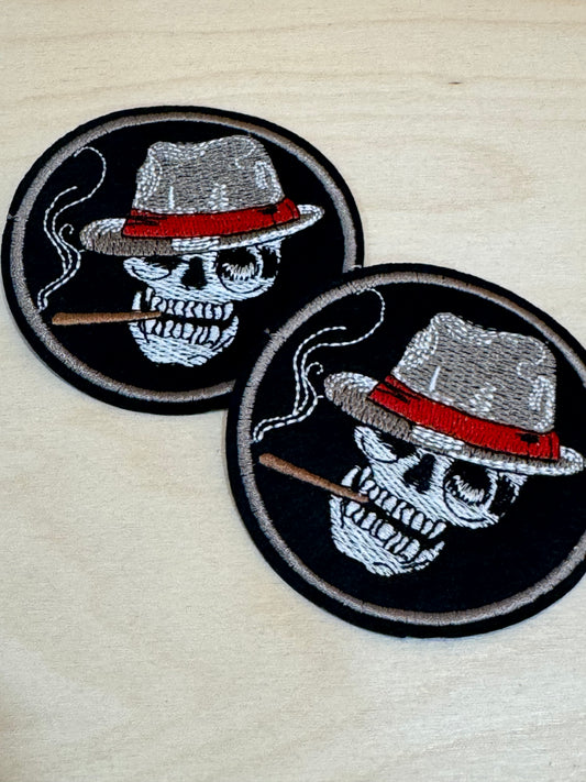Cigar Skeleton Embroidered Patch