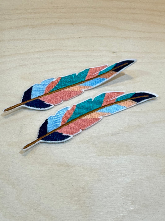 Multi-Colored Feather Embroidered Patch