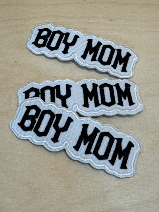 Boy Mom Embroidered Patch