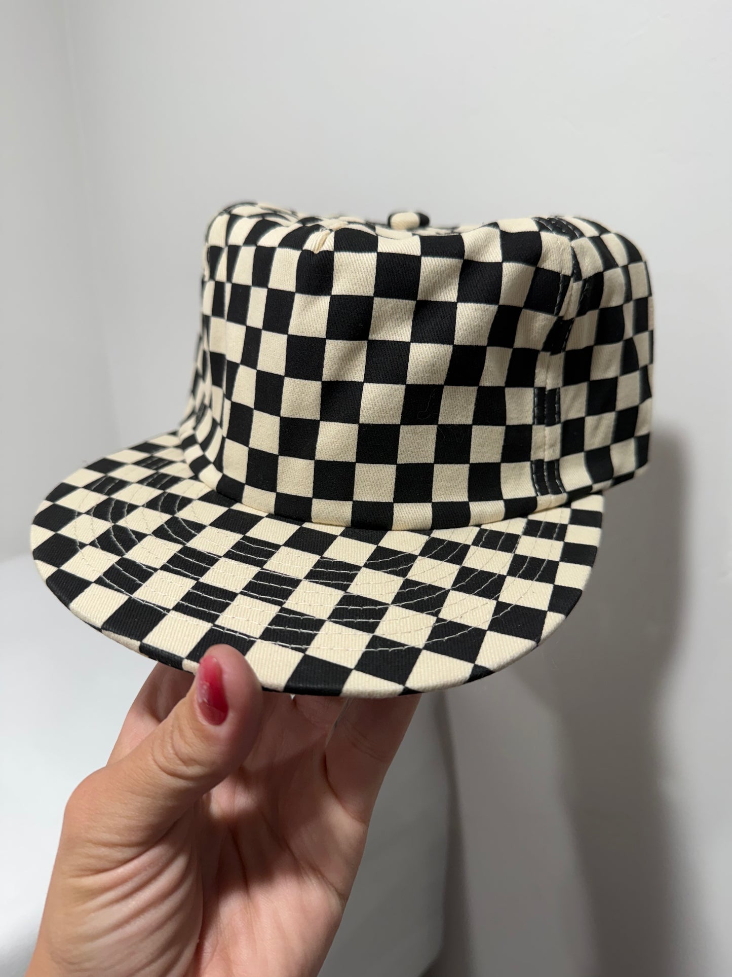Grandpa Style-Short Bill Black Checkered