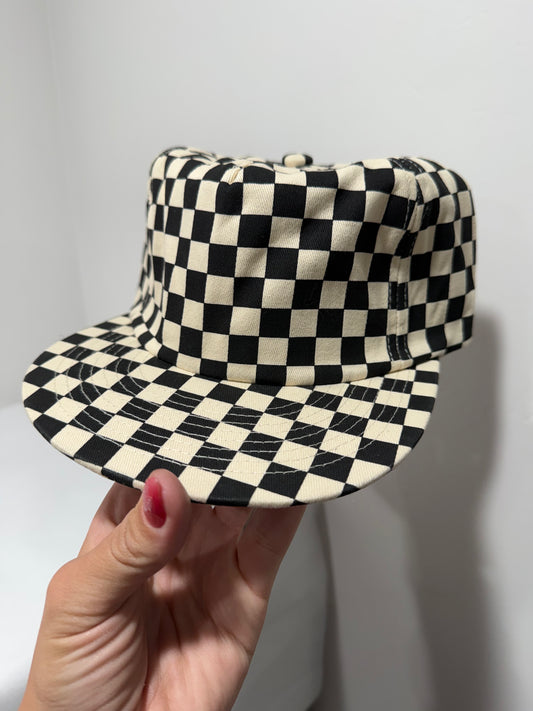 Grandpa Style-Short Bill Black Checkered
