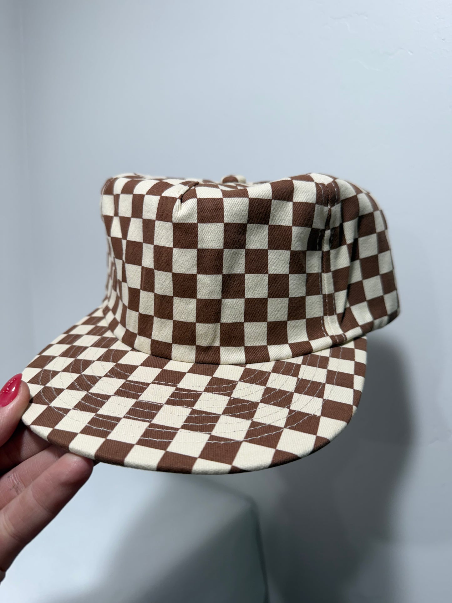 Grandpa Style-Short Bill Brown Checkered