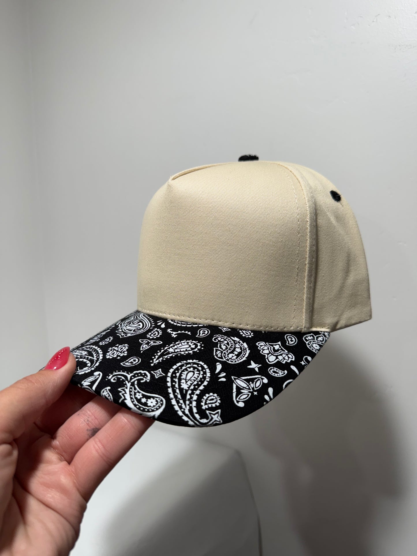 Canvas 5 Panel Neutral/Black Paisley