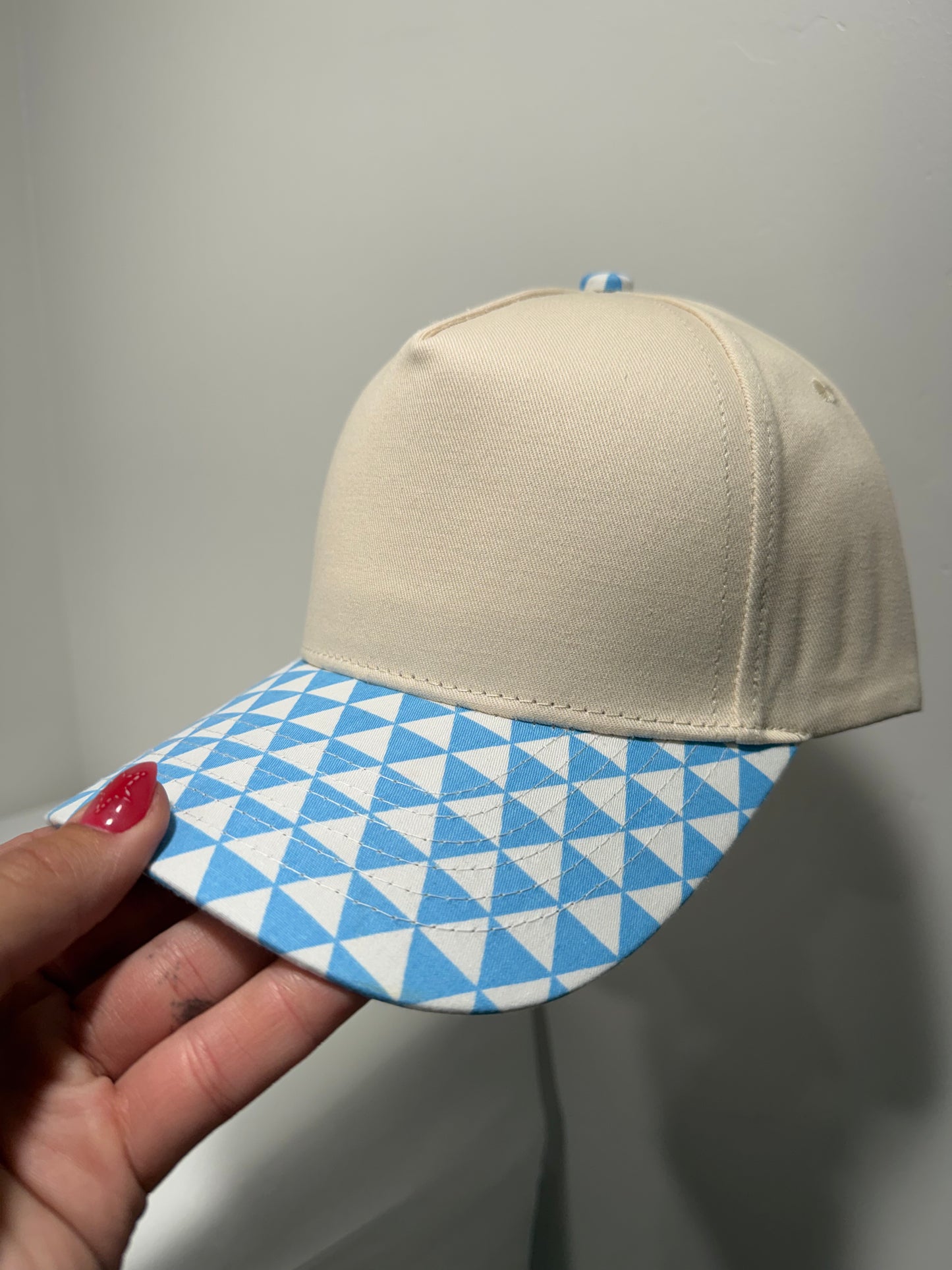 Canvas 5 Panel Neutral/Blue Triangles