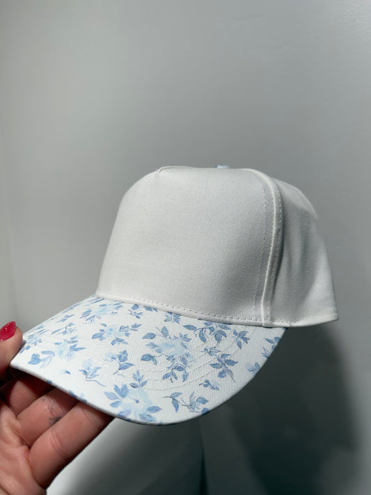 Canvas 5 Panel White/Blue Floral