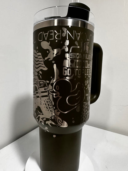 Half Wrapped Tumbler Engraving Designs