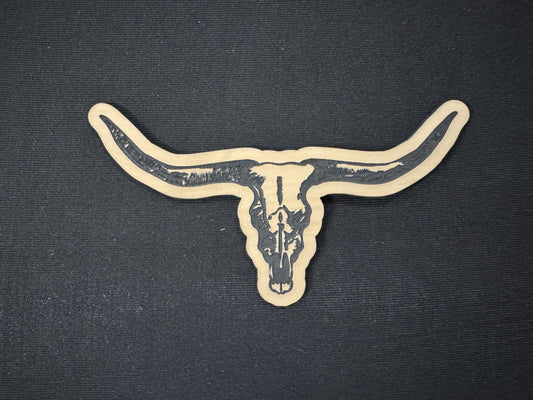 Longhorn Skull Leatherette Patch