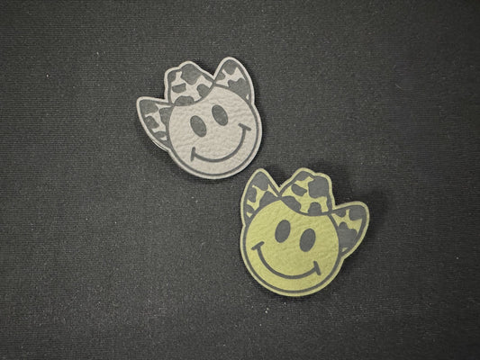 Yeehaw Smiley Leatherette Patch