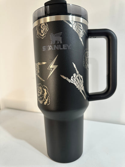 Half Wrapped Tumbler Engraving Designs