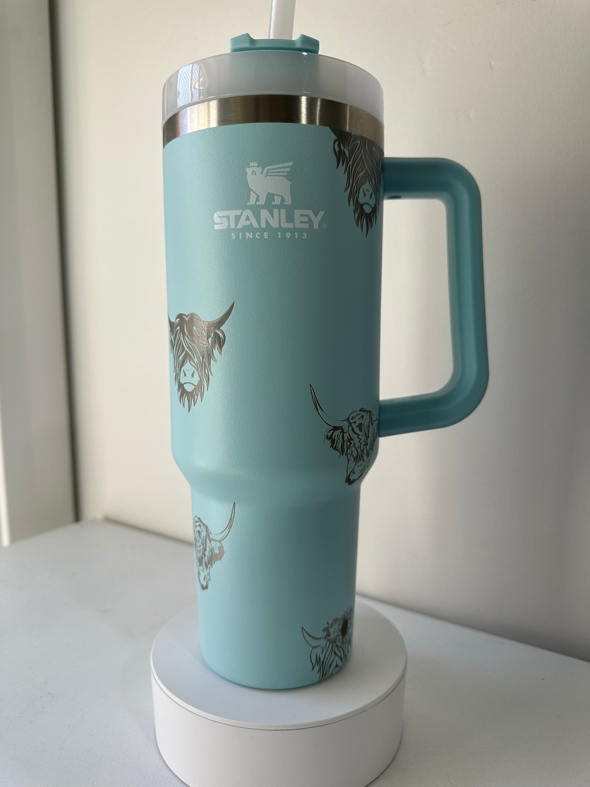 Cow Print Engraved Stanley Adventure Quencher 40oz Tumbler 