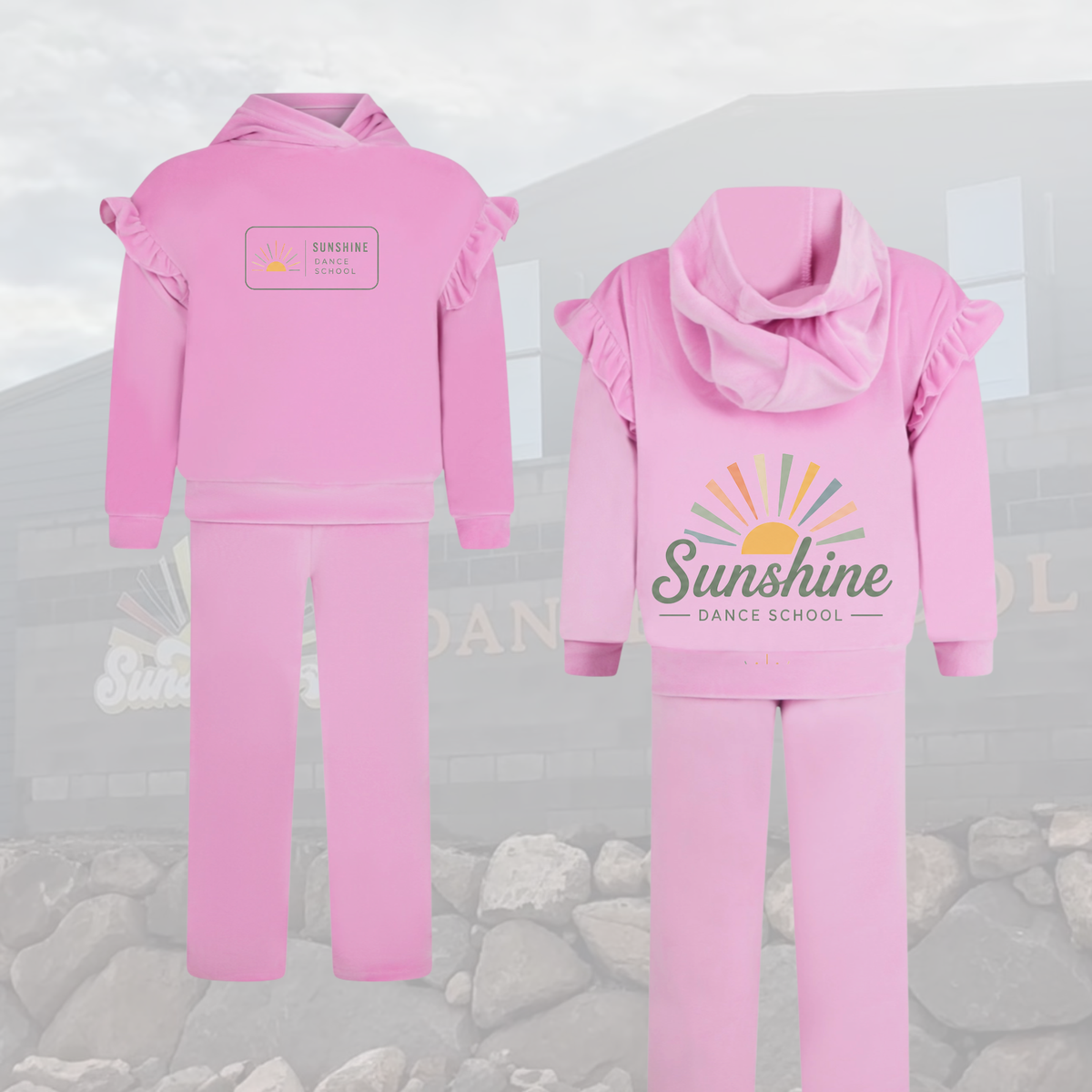 SDS Little Girls Velour Pullover Hoodie and Pants Set